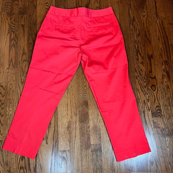 Banana Republic Sateen Crop Pants Bird of Paradise Pink Red Floral 10 Stretch - Picture 3 of 8